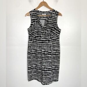 Jude Connally Mini Dress Size M Geometric Color Black & White Artsy Sleeveless